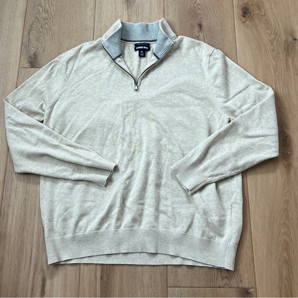 Lands' End Men's Cream Sweater